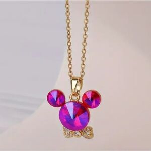 NEW Mickey Mouse Gold & Pink Necklace